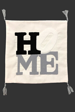 Nakışlı Püsküllü Dekoratif Kırlent Kılıfı Takımı (4 Parça - 43x43 cm) NKK002