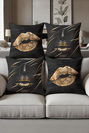 Dijital Baskılı Yumuşak Dokulu 4’lü Kırlent Kılıfı Takımı (43x43 cm) KRL0012