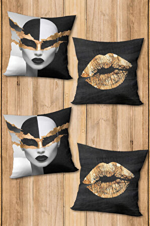 Dijital Baskılı Yumuşak Dokulu 4’lü Kırlent Kılıfı Takımı (43x43 cm) KRL0013