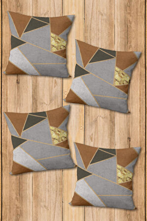 Dijital Baskılı Yumuşak Dokulu 4’lü Kırlent Kılıfı Takımı (43x43 cm) KRL0018