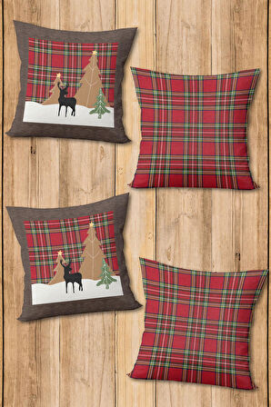 Dijital Baskılı Yumuşak Dokulu 4’lü Kırlent Kılıfı Takımı (43x43 cm) KRL0044