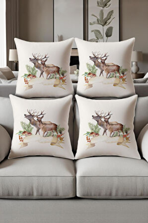 Dijital Baskılı Yumuşak Dokulu 4’lü Kırlent Kılıfı Takımı (43x43 cm) KRL0055