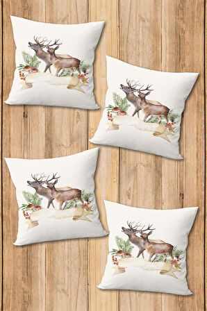 Dijital Baskılı Yumuşak Dokulu 4’lü Kırlent Kılıfı Takımı (43x43 cm) KRL0055