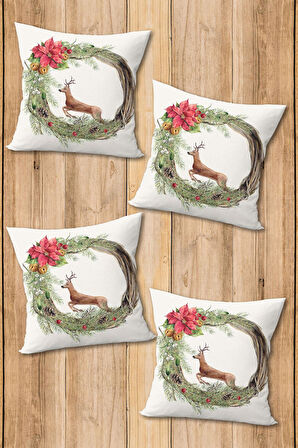 Dijital Baskılı Yumuşak Dokulu 4’lü Kırlent Kılıfı Takımı (43x43 cm) KRL0056