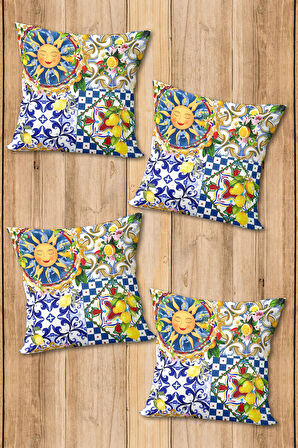 Dijital Baskılı Yumuşak Dokulu 4’lü Kırlent Kılıfı Takımı (43x43 cm) KRL0057