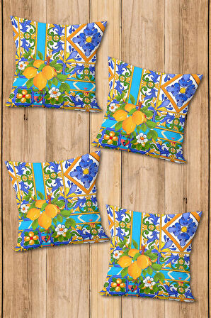 Dijital Baskılı Yumuşak Dokulu 4’lü Kırlent Kılıfı Takımı (43x43 cm) KRL0059