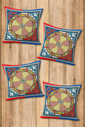 Dijital Baskılı Yumuşak Dokulu 4’lü Kırlent Kılıfı Takımı (43x43 cm) KRL0063