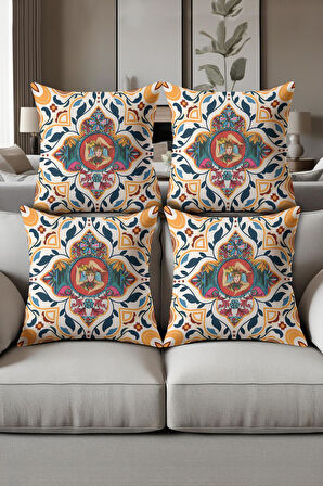 Dijital Baskılı Yumuşak Dokulu 4’lü Kırlent Kılıfı Takımı (43x43 cm) KRL0070