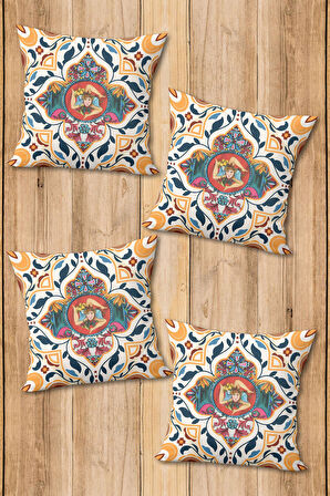 Dijital Baskılı Yumuşak Dokulu 4’lü Kırlent Kılıfı Takımı (43x43 cm) KRL0070