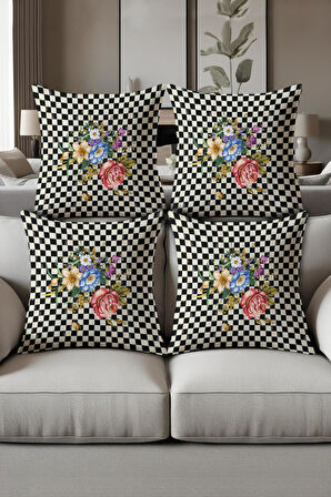 Dijital Baskılı Yumuşak Dokulu 4’lü Kırlent Kılıfı Takımı (43x43 cm) KRL0073