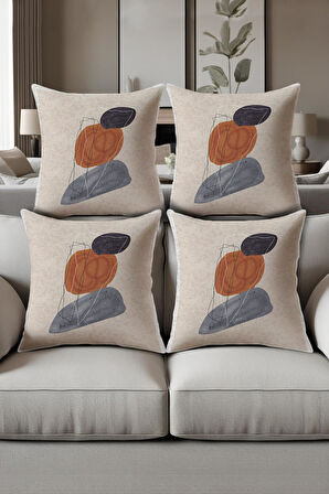 Dijital Baskılı Yumuşak Dokulu 4’lü Kırlent Kılıfı Takımı (43x43 cm) KRL0075