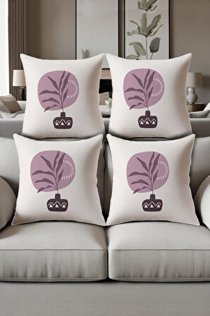 Dijital Baskılı Yumuşak Dokulu 4’lü Kırlent Kılıfı Takımı (43x43 cm) KRL0080