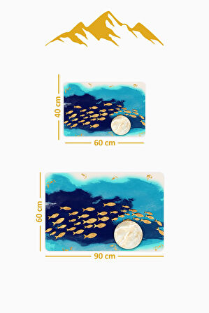 Yıkanabilir Kaymaz Tabanlı Modern Desenli 2'li Banyo Paspas Takımı BPS0004