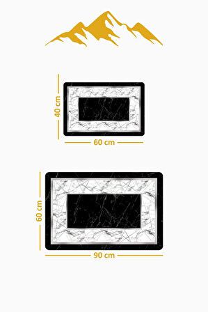 Yıkanabilir Kaymaz Tabanlı Modern Desenli 2'li Banyo Paspas Takımı BPS0021