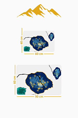 Yıkanabilir Kaymaz Tabanlı Modern Desenli 2'li Banyo Paspas Takımı BPS0026
