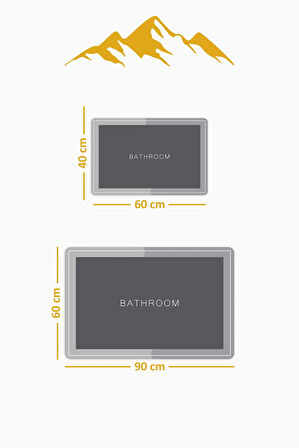 Yıkanabilir Kaymaz Tabanlı Modern Desenli 2'li Banyo Paspas Takımı BPS0041