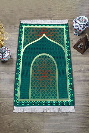 Dijital Baskı Kaymaz Tabanlı Yıkanabilir Püsküllü Seccade SCD0002