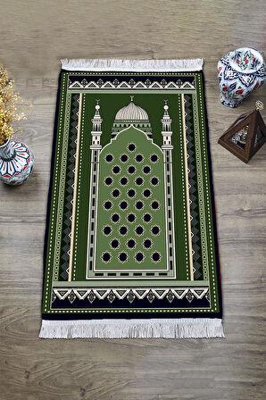 Dijital Baskı Kaymaz Tabanlı Yıkanabilir Püsküllü Seccade SCD0003