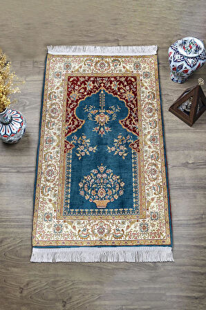 Dijital Baskı Kaymaz Tabanlı Yıkanabilir Püsküllü Seccade SCD0004