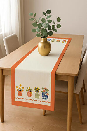 Şık Dokulu Leke Tutmaz Masa Örtüsü MSRT006