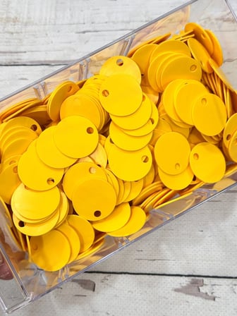 30 mm (3 cm) Deri Pul Çanta, Supla Pulu 25 gr 2 Koyu Sarı