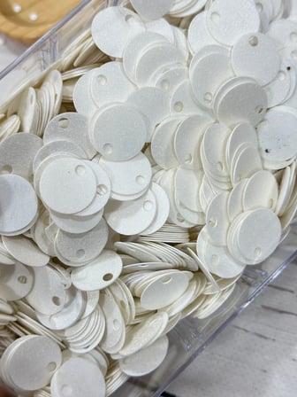20 mm (2 cm) Simli Çanta, Supla, Patik Pulu 25 Gr 22 Simli Kırık Beyaz