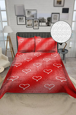 Parlak Kadife Kumaş Kapitoneli Çift Kişilik Yatak Örtüsü Seti (3 Parça) CKY0020