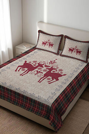 Parlak Kadife Kumaş Kapitoneli Çift Kişilik Yatak Örtüsü Seti (3 Parça) CKY0022