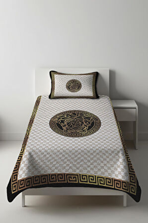 Parlak Kadife Kumaş Kapitoneli Tek Kişilik Yatak Örtüsü Seti (2 Parça) TKY0005