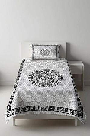 Parlak Kadife Kumaş Kapitoneli Tek Kişilik Yatak Örtüsü Seti (2 Parça) TKY0007