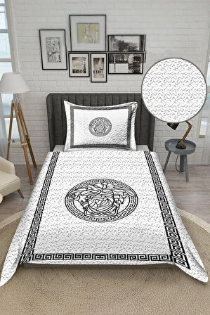 Parlak Kadife Kumaş Kapitoneli Tek Kişilik Yatak Örtüsü Seti (2 Parça) TKY0007