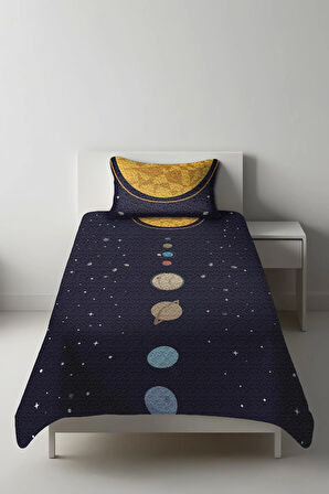 Parlak Kadife Kumaş Tek Kişilik Çocuk Yatak Örtüsü Seti (2 Parça) TKY0009