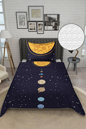 Parlak Kadife Kumaş Tek Kişilik Çocuk Yatak Örtüsü Seti (2 Parça) TKY0009