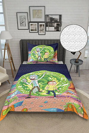 Parlak Kadife Kumaş Tek Kişilik Çocuk Yatak Örtüsü Seti (2 Parça) TKY0011