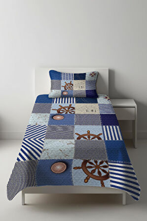 Parlak Kadife Kumaş Tek Kişilik Çocuk Yatak Örtüsü Seti (2 Parça) TKY0012