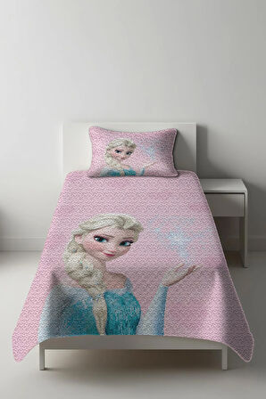 Parlak Kadife Kumaş Tek Kişilik Çocuk Yatak Örtüsü Seti (2 Parça) TKY0017