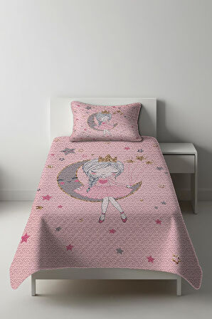 Parlak Kadife Kumaş Tek Kişilik Çocuk Yatak Örtüsü Seti (2 Parça) TKY0018