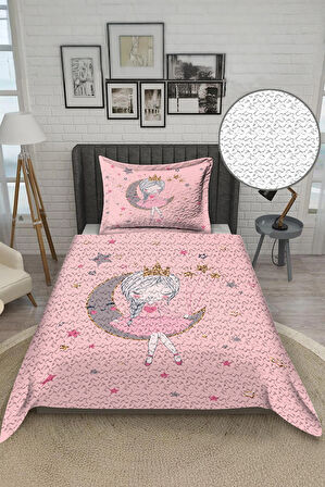 Parlak Kadife Kumaş Tek Kişilik Çocuk Yatak Örtüsü Seti (2 Parça) TKY0018