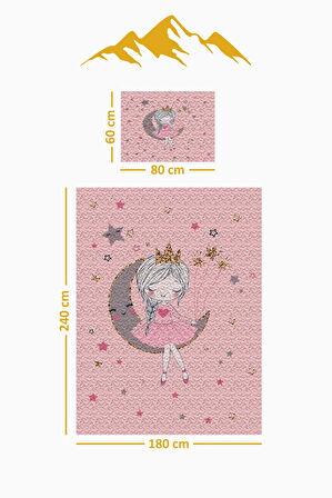 Parlak Kadife Kumaş Tek Kişilik Çocuk Yatak Örtüsü Seti (2 Parça) TKY0018