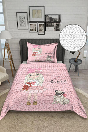 Parlak Kadife Kumaş Tek Kişilik Çocuk Yatak Örtüsü Seti (2 Parça) TKY0019