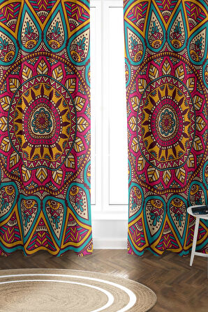 Parlak Saten Mikro Kumaş Çift Kanat Fon Perde Takımı PRD0018