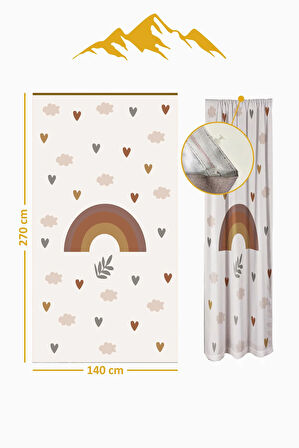 Parlak Saten Mikro Kumaş Çift Kanat Çocuk Odası Fon Perde Takımı PRD0032