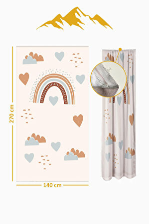 Parlak Saten Mikro Kumaş Çift Kanat Çocuk Odası Fon Perde Takımı PRD0033