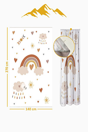 Parlak Saten Mikro Kumaş Çift Kanat Çocuk Odası Fon Perde Takımı PRD0034