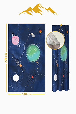 Parlak Saten Mikro Kumaş Çift Kanat Çocuk Odası Fon Perde Takımı PRD0038