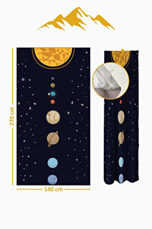 Parlak Saten Mikro Kumaş Çift Kanat Çocuk Odası Fon Perde Takımı PRD0039