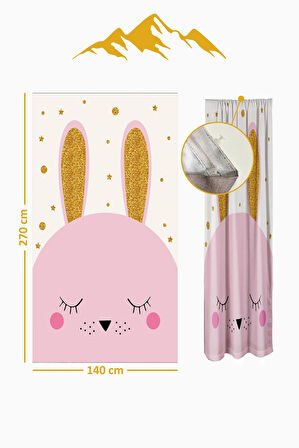 Parlak Saten Mikro Kumaş Çift Kanat Çocuk Odası Fon Perde Takımı PRD0040