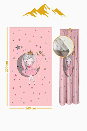 Parlak Saten Mikro Kumaş Çift Kanat Çocuk Odası Fon Perde Takımı PRD0041