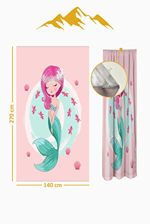 Parlak Saten Mikro Kumaş Çift Kanat Çocuk Odası Fon Perde Takımı PRD0042