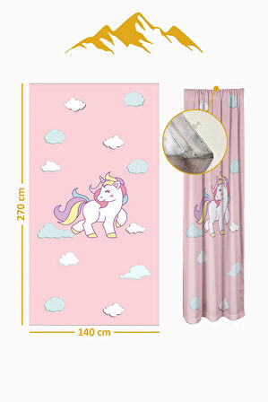 Parlak Saten Mikro Kumaş Çift Kanat Çocuk Odası Fon Perde Takımı PRD0043